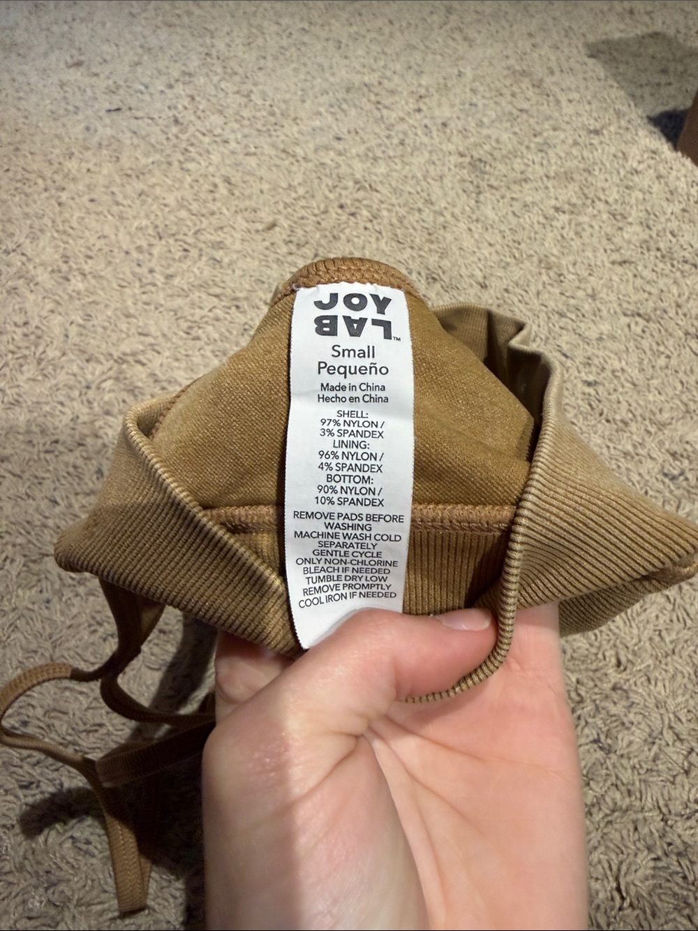 JoyLab Tan Ribbed Bralette - Picture 3 of 3